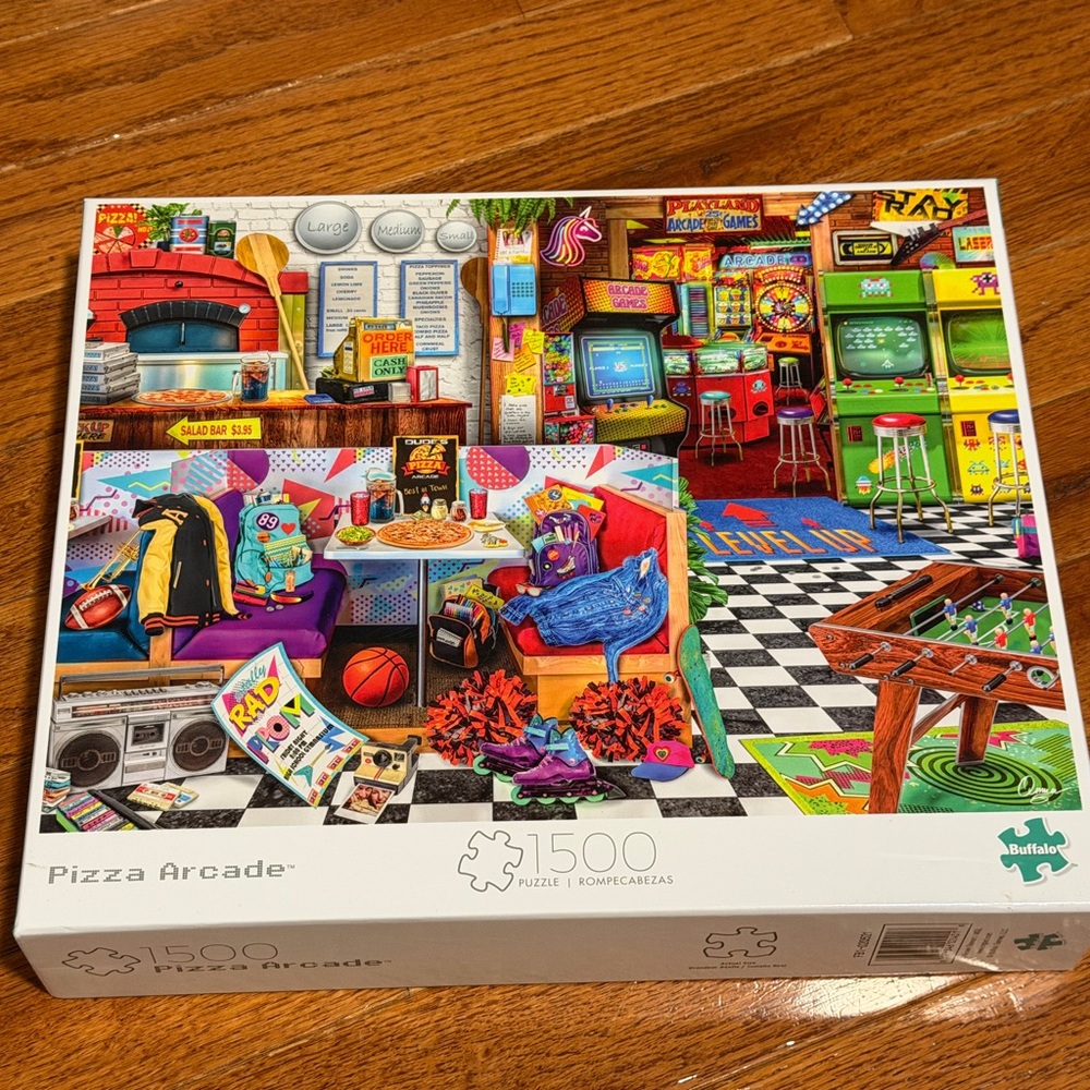 Buffalo David Bitton Bright Multi-Color Pizza Arcade Puzzle